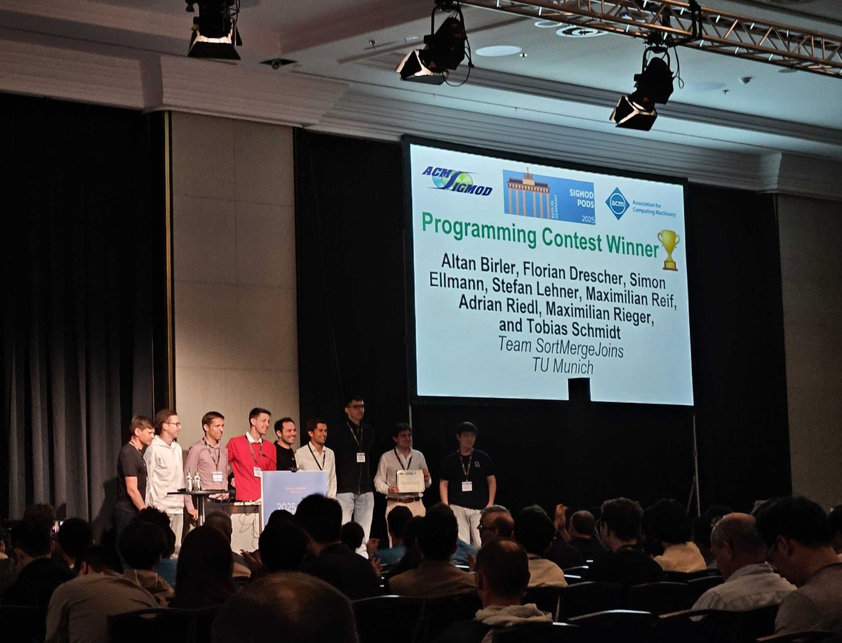 cedar_db's tweet image. Congratulations to SortMergeJoins from TU Munich - winners of the 2025 SIGMOD Programming Contest! Built by the Umbra research group (CedarDB’s roots), their system ran 12× faster than median - entirely open-source and no sort-merge-joins to be found 😉: github.com/umbra-db/conte…