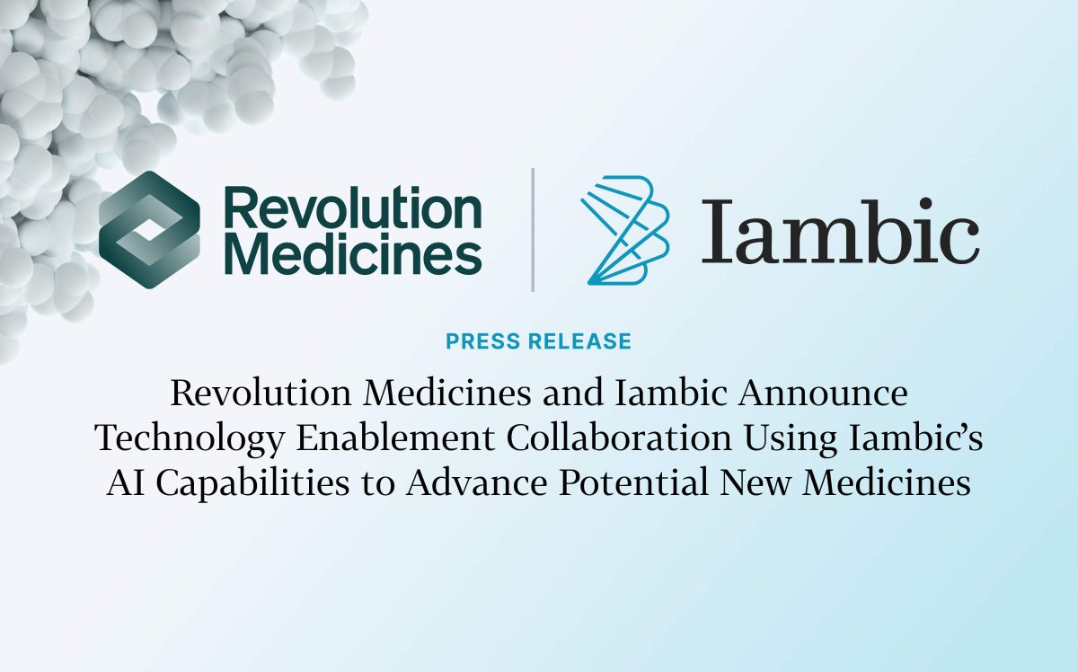 Iambic and Revolution Medicines announced today a unique $25m tech-enablement deal giving RevMed access to NeuralPLexer, our leading AI model for predicting protein-ligand structures, to accelerate the discovery of novel oncology targets. iambic.ai/post/revolutio…