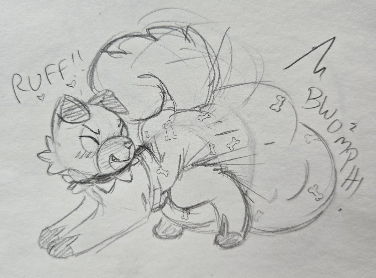 Look, hes so excited he made the bones bigger :D 
(By stretching them out lol~)