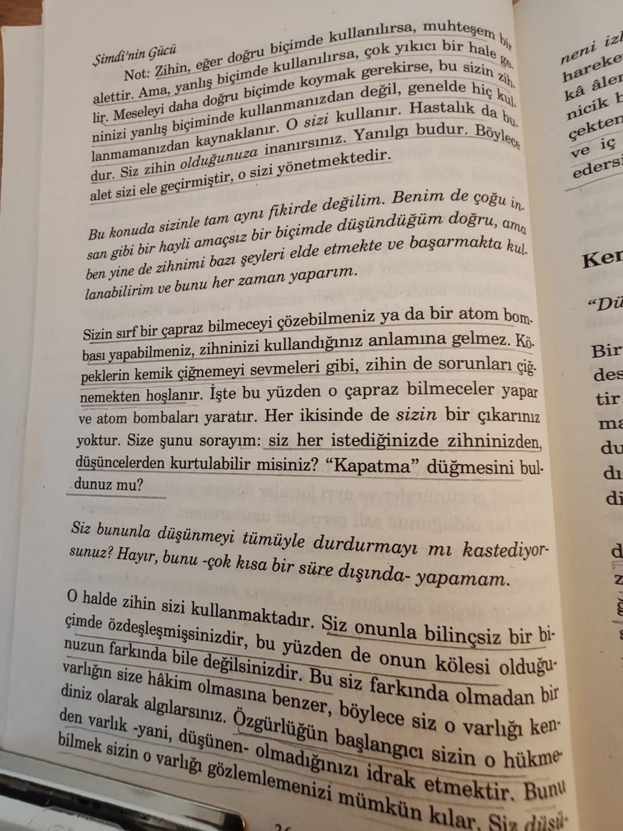 Zihin, eğer doğru biçimde kullanılırsa, muhteşem bir alettir ama yanlış biçimde kullanılırsa çok yıkıcı bir hale gelir. Meseleyi doğru biçimde anlamak gerekirse bu sizin zihninizi yanlış biçimde kullanmanızdan değil genellikle kullanamamanızdan kaynaklanır. O sizi kullanır!
Siz
