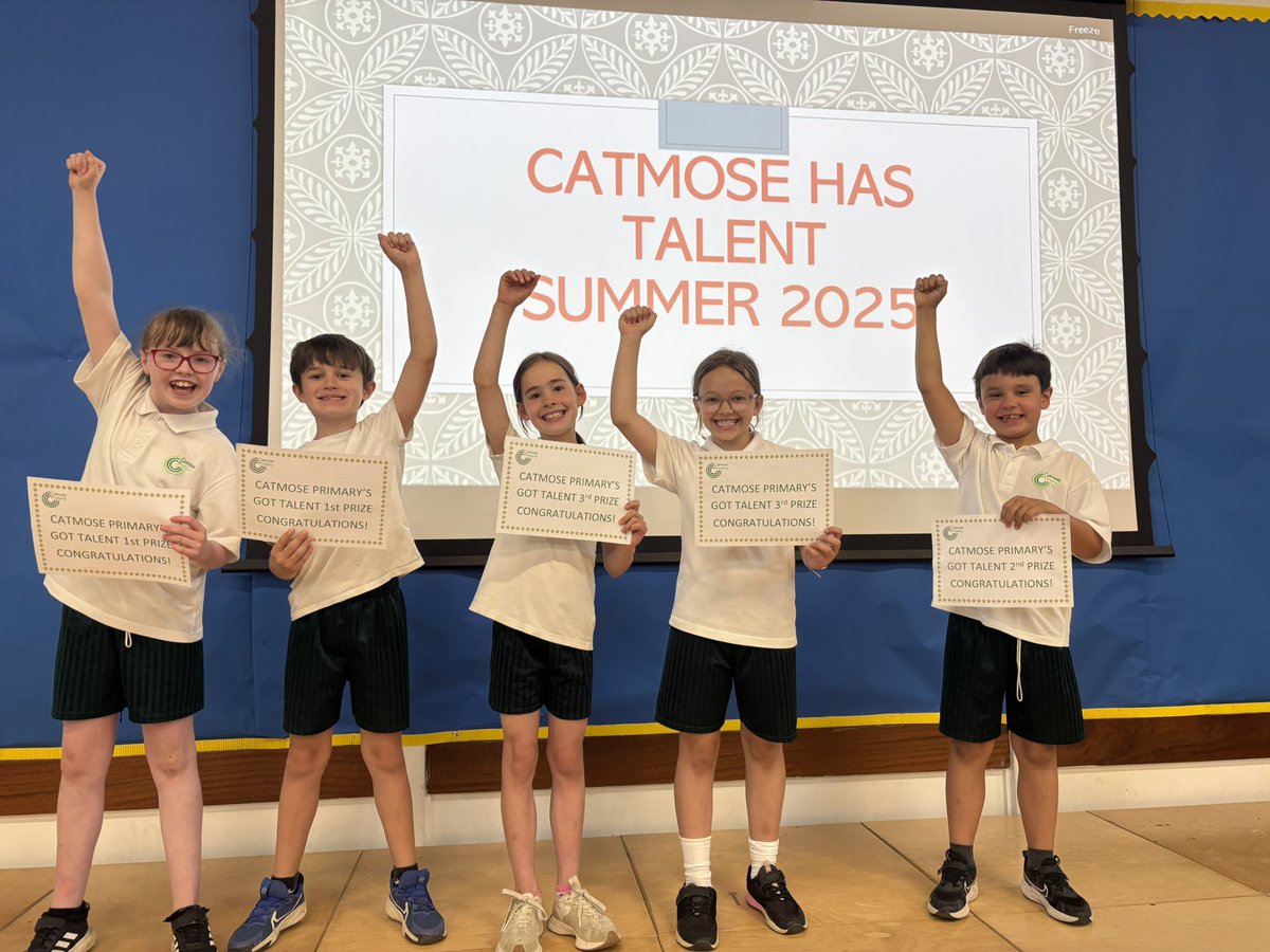 This morning we all enjoyed Catmose has Summet Talent! 
Our winners were:

Oliver and Aoife, Luca, Hallie and Hattie.

Well done! ⭐️⭐️⭐️⭐️⭐️