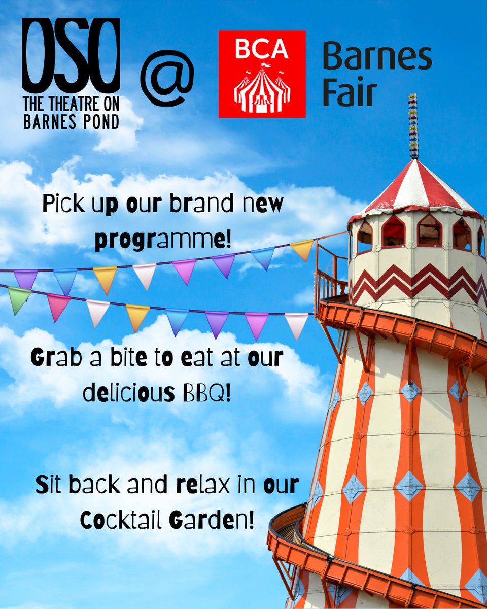 Don't forget to swing by the OSO at Barnes Fair this weekend!
⁠
We'll have our brand new programme to share with you as well as our returning BBQ and Cocktail Garden. We're the perfect place to stop and relax during your busy day out at the fair!