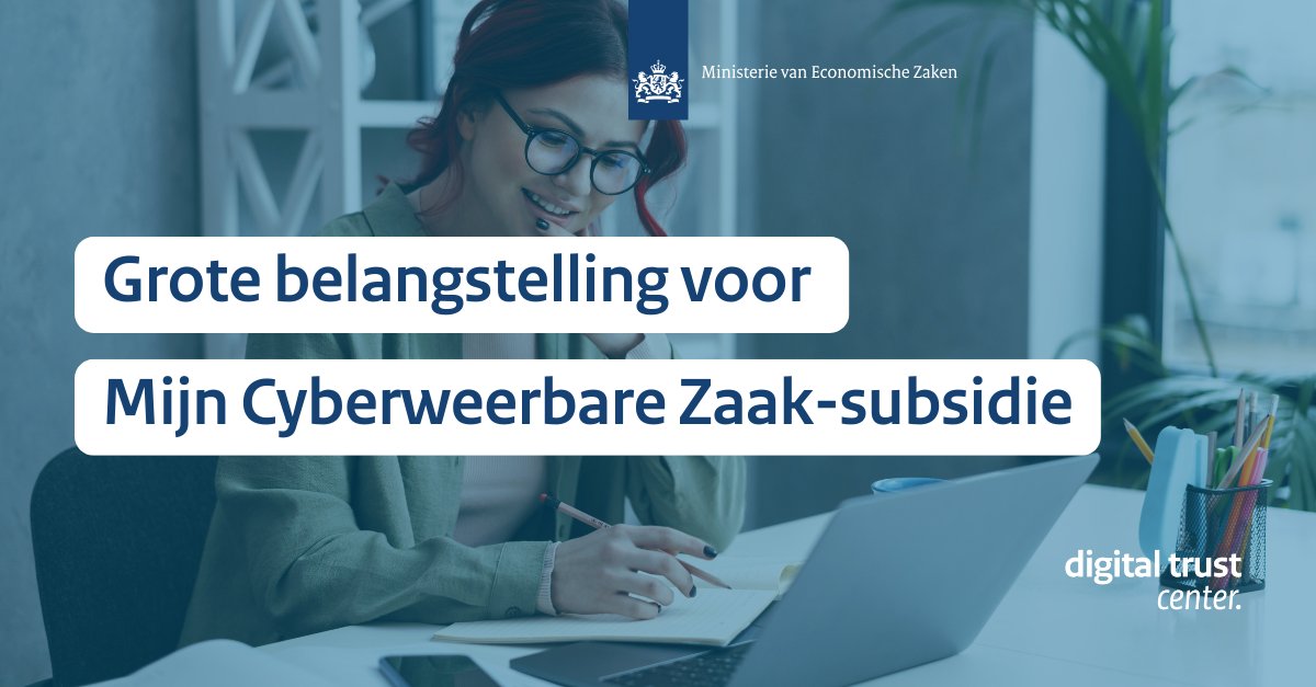 Grote belangstelling voor Mijn Cyberweerbare Zaak-subsidie

Het DTC stelde 1 miljoen euro beschikbaar om kleine bedrijven te ondersteunen bij het versterken van hun digitale weerbaarheid. In 4 maanden tijd was het budget vergeven.

Meer informatie ⤵️

digitaltrustcenter.nl/nieuws/grote-b…