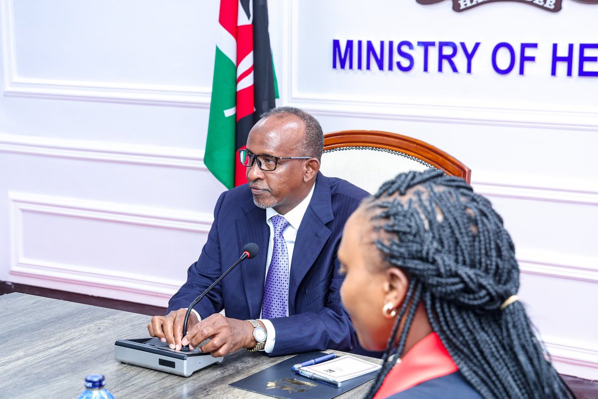 MOH_Kenya's tweet photo. Health CS Hon. Aden Duale today met with the Health NGOs Network (HENNET), led by Dr. Caroline Njuguna, to strengthen collaboration on Kenya’s health priorities under BETA. https://t.co/L7asaWhs73 https://t.co/uuXhscbWGR