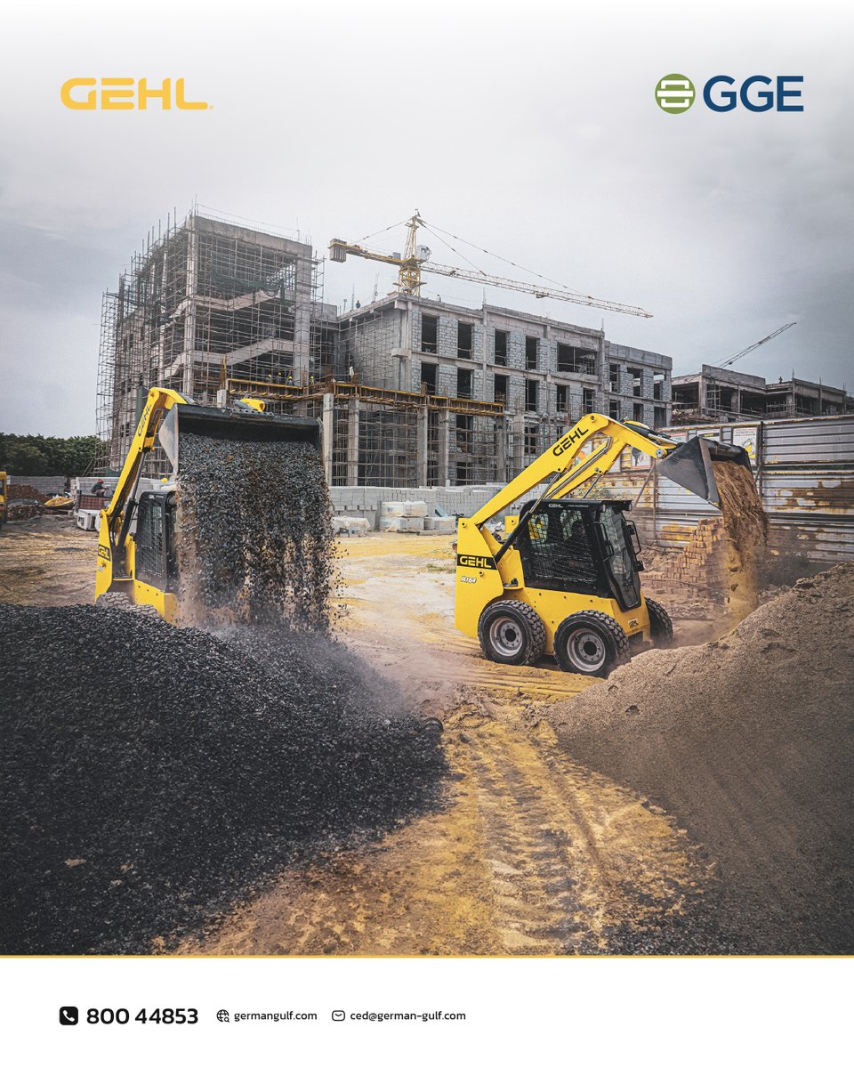 GermanGulfEnt's tweet image. Power that fits anywhere.

The GEHL R164 packs breakout force, visibility &amp;amp; control into a compact 1.58 m frame — perfect for tight job sites.

Now available from German Gulf, UAE’s authorized GEHL dealer.

📞 800-GGULF 📧 ced@german-gulf.com #GEHL #SkidLoader #GermanGulf
