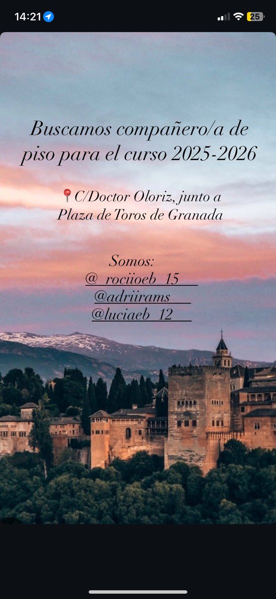 rociiioeb's tweet photo. Buscamos compañero/a de piso para el curso 2025/2026!!!!#pisosgranada #granada https://t.co/ewdpb3dYxO