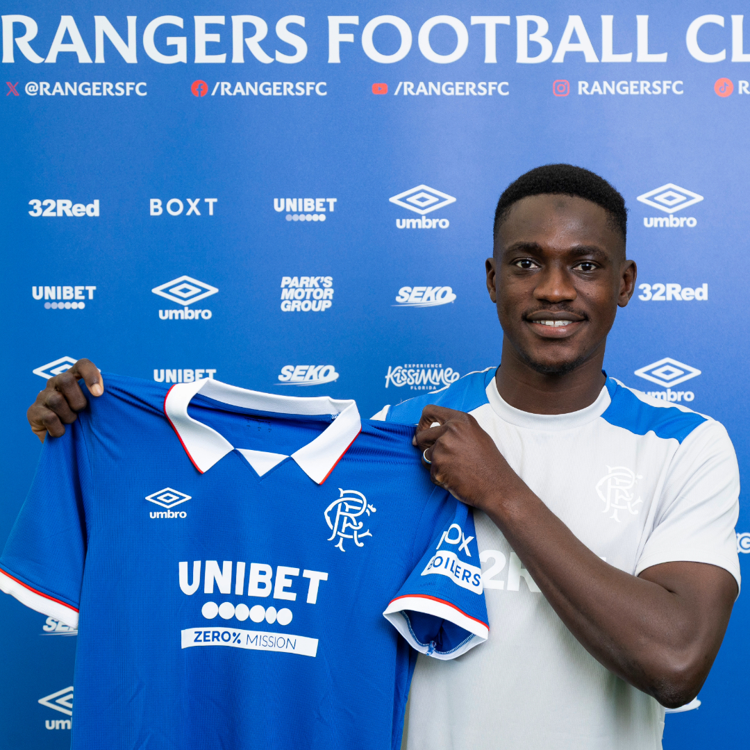 RangersFC's tweet photo. ✍️ We are today thrilled to announce the signing of Nasser Djiga from @Wolves on a season-long loan.

All the info ⤵️