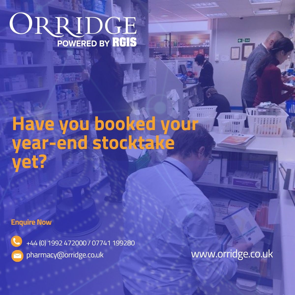Orridge & Co (@orridgec) on Twitter photo ⏳ The year’s flying by, have you booked your year-end pharmacy stocktake yet?
Our diary’s starting to fill up, so now’s a great time to get your stocktake booked in early to avoid the last-minute rush. To book email us at pharmacy@orridge.co.uk
Or visit bit.ly/404qky0 ⏳ The year’s flying by, have you booked your year-end pharmacy stocktake yet?
Our diary’s starting to fill up, so now’s a great time to get your stocktake booked in early to avoid the last-minute rush. To book email us at pharmacy@orridge.co.uk
Or visit bit.ly/404qky0