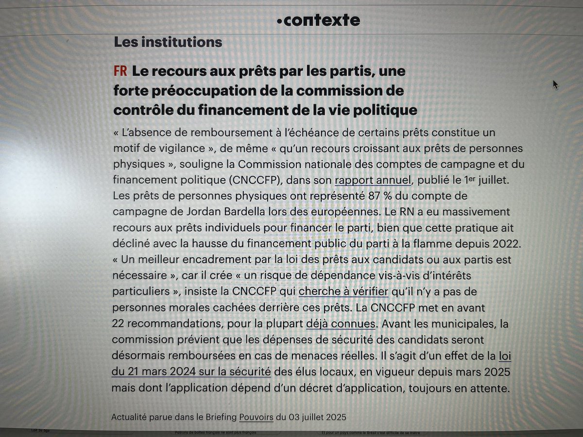 virginie riva (@virginieriva) on Twitter photo « Les prêts de personnes physiques ont représenté 87% du compte de campagne de Jordan Bardella lors des européennes » <a href="/Pduquesne/">Pierre Duquesne</a> « Les prêts de personnes physiques ont représenté 87% du compte de campagne de Jordan Bardella lors des européennes » <a href="/Pduquesne/">Pierre Duquesne</a>