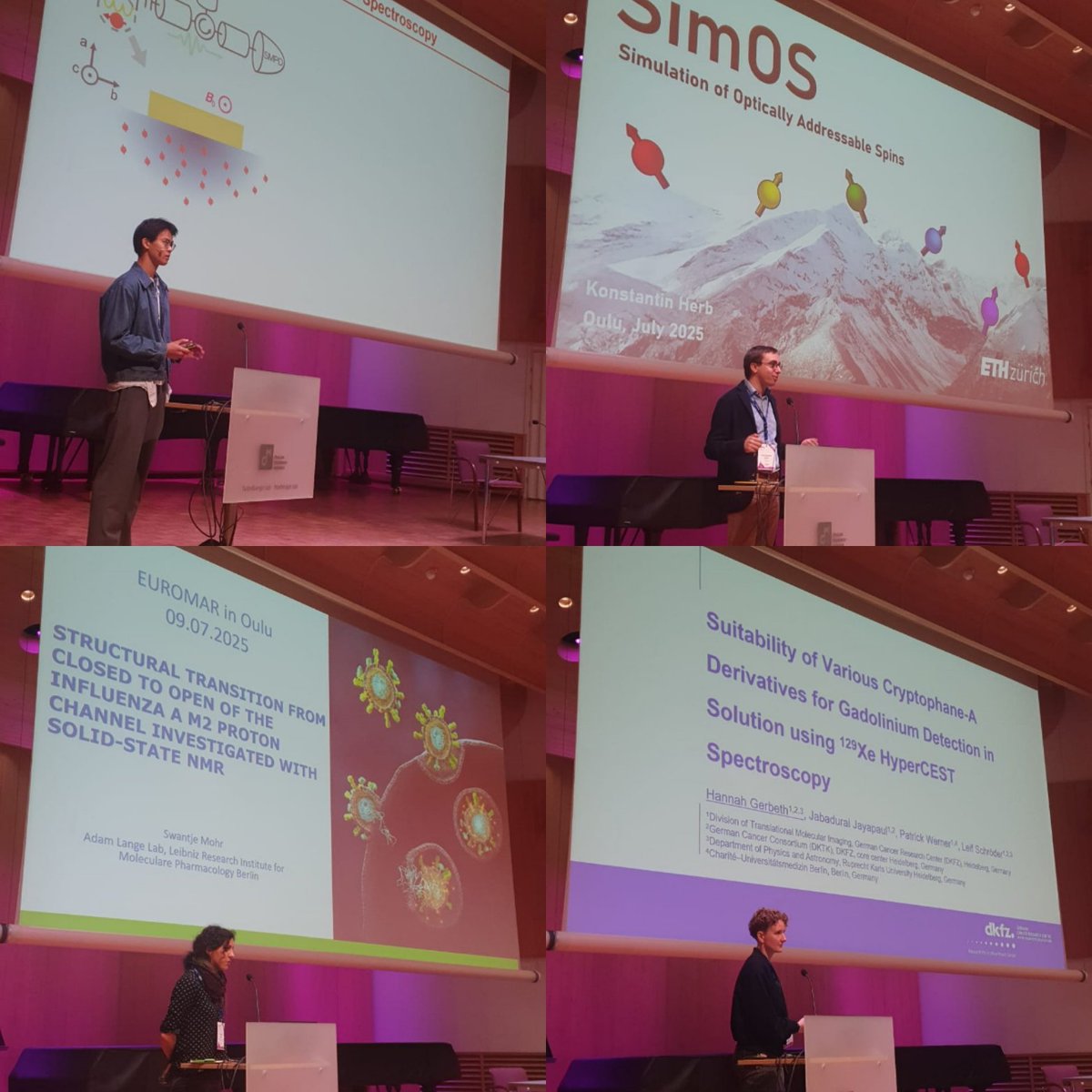 Parallel 11: we had a diverse lineup of topics. Parallel talks by Konstantin Herb (substituting for Christian Degen) and Ania Bleszynski🎙️, oral talk from Arnelle Löbbert and Rémi Blinder 🧪, and 4 amazing flash talks to wrap up the session ⚡
#EUROMAR2025 #NMR #MRI #ESR #EPR