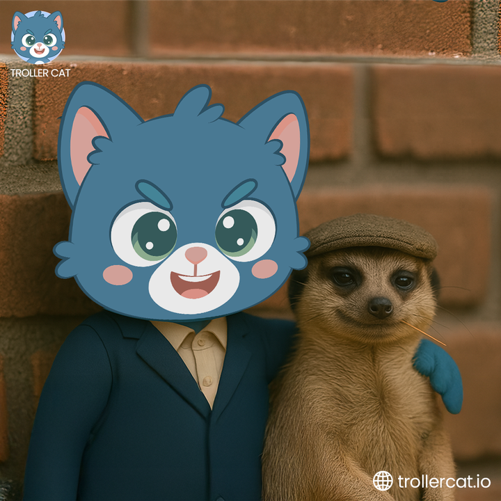 trollercat_'s tweet photo. 😸 Troller Cat &amp; the Meerkat Boss watching the crypto game like: 'We see you, HODLers!

→ https://t.co/VZp0FnGDf7  🐾

#TrollerCat #CryptoTrends  #MeerkatMemeChallenge #memecoins #TCAT https://t.co/iMXTDzy9wR
