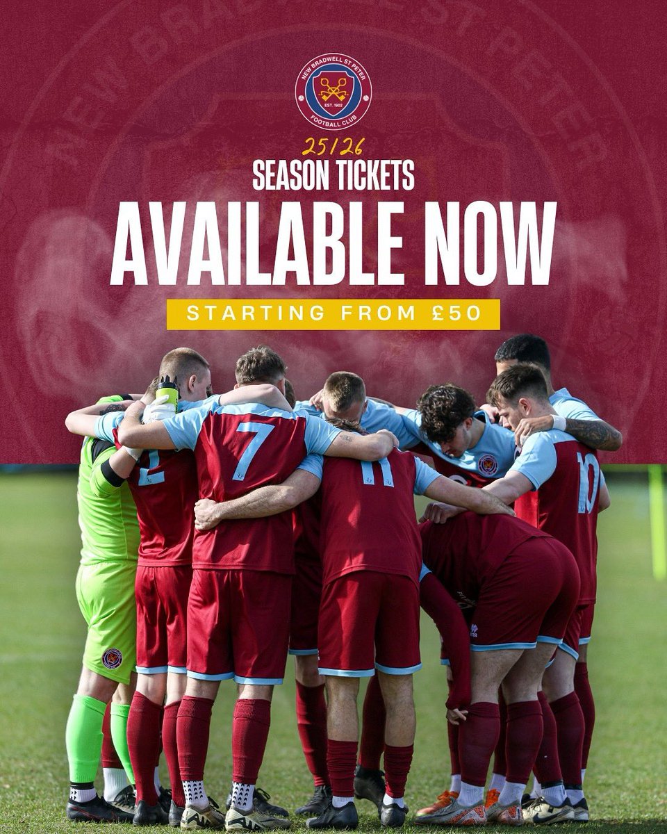 🎟️ 25/26 Season tickets for New Bradwell St Peter's FC Men's Teams are now available!

From just £50 – support the Petes all season long!

✅ Access to ALL First and Development Home Games (League Only)

👉 Grab yours now: app.fanbaseclub.com/club/newbradwe…

#HomeGame #SeasonTicket