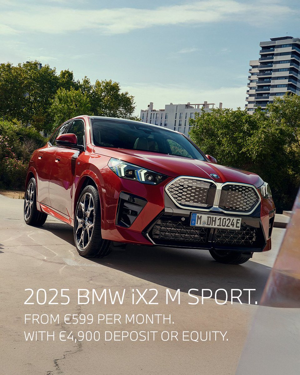 The BMW iX2 M Sport is in stock now and ready for immediate collection at Kearys BMW!

Exclusive Offer - €599 per month with just €4,900 deposit - 6.9% APR available.

Visit kearys.ie/bmw for more information or call us on 021 500 3600.