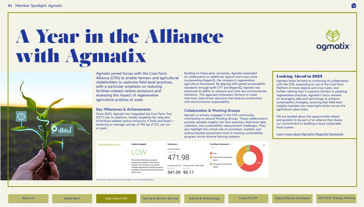 Agmatix (@agmatixhq) on Twitter photo Next week, Agmatix will be in attendance at the <a href="/CoolFarmTool/">Cool Farm Alliance</a>'s Annual Meeting! We’re proud to be featured in their 2024 Annual Report and to support regenerative ag through their Coffee Working Group. Check out the full report here >> hubs.li/Q03wfQ6w0 Next week, Agmatix will be in attendance at the <a href="/CoolFarmTool/">Cool Farm Alliance</a>'s Annual Meeting! We’re proud to be featured in their 2024 Annual Report and to support regenerative ag through their Coffee Working Group. Check out the full report here >> hubs.li/Q03wfQ6w0