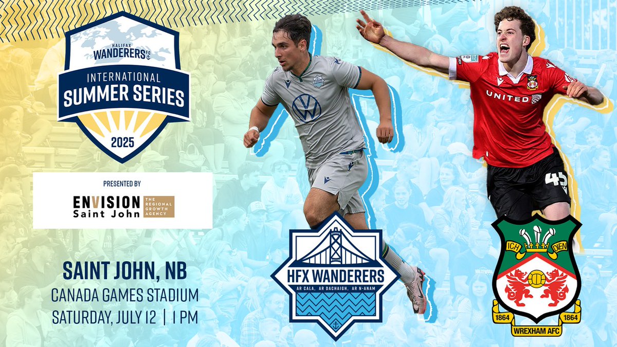 THIS WEEKEND: Wrexham AFC is coming to Saint John as part of the 2025 International Summer Series!

📅: July 12 | 1PM
📍: Canada Games Stadium
🎟: universe.com/events/saint-j…

Don't miss out on your chance to experience the energy of this game and our incredible region!