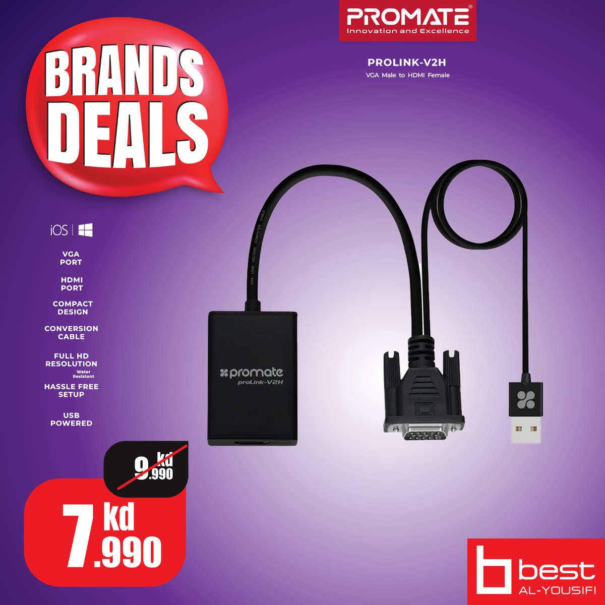 BestAlYousifi's tweet image. عروض قوية على منتجات Promate! 🔥
احصل على TransHub، شنطة متعددة الاستخدام، ووصلة VGA إلى HDMI بجودة عالية وسعر رائع!

متوفر أونلاين وفي المعارض.

Order now: ow.ly/V76450WmfaX

#Bestalyousifi #Promate