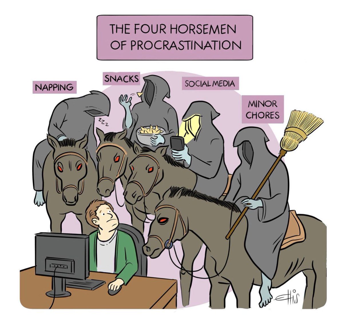 The four horsemen of procrastination. <a href="/EllisRosen/">Ellis Rosen</a>