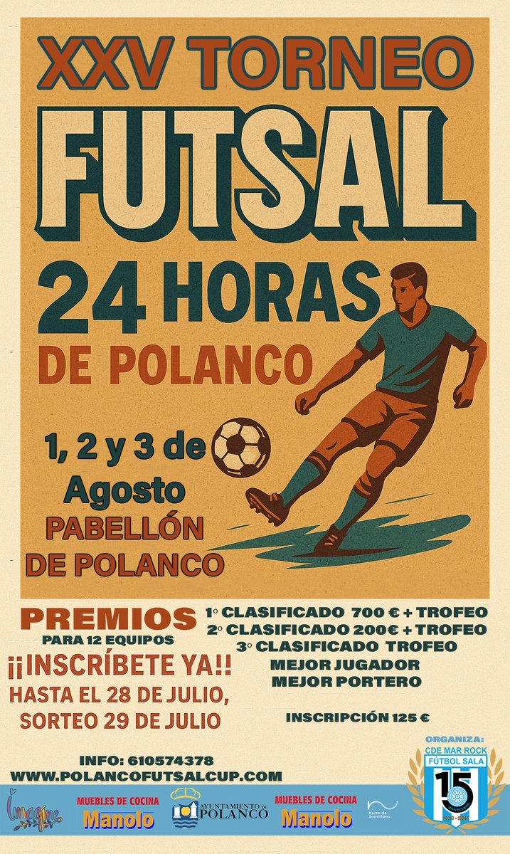 XXV 24 Horas de Polanco. Ya tienes disponible toda la info ➡️polancofutsalcup.com/2025/06/22/edi…