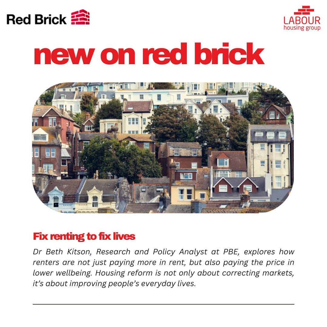 LabourHousing's tweet image. "Meaningful reform to the rental market can improve people’s lives now, while we work towards the systemic change the housing market needs."
Dr @beth_kitson writing for @redbrickblog on the need for rental reform
redbrickblog.co.uk/2025/07/fix-re…