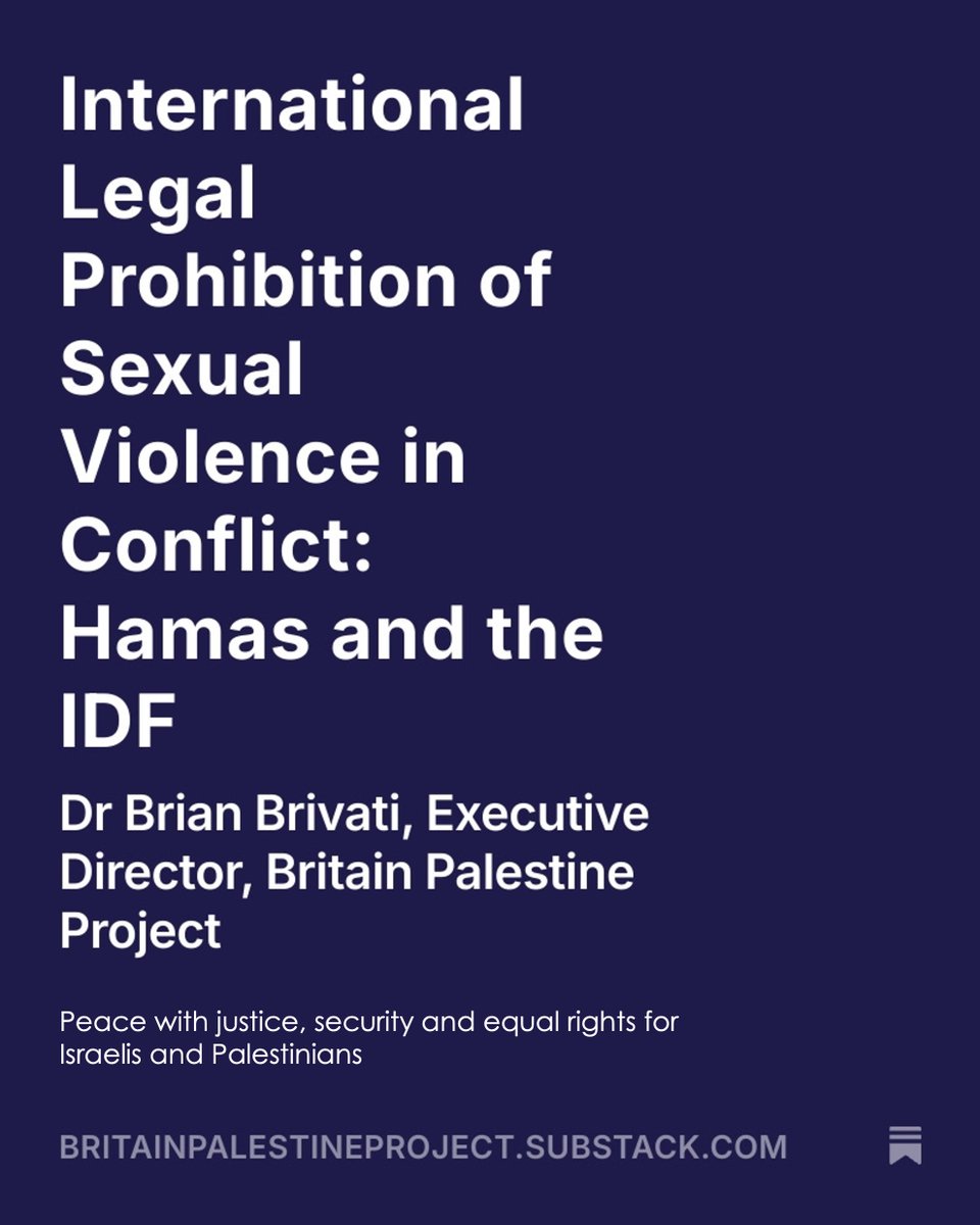 BritPalProject's tweet image. The @BritainPalestineProject is calling for even-handed justice in cases of conflict-related sexual violence (CRSV). A UK-funded report on Hamas’s Oct 7 attacks offers a powerful new legal framework—one that must now be applied equally to all perpetrators, including the IDF. 1/6…