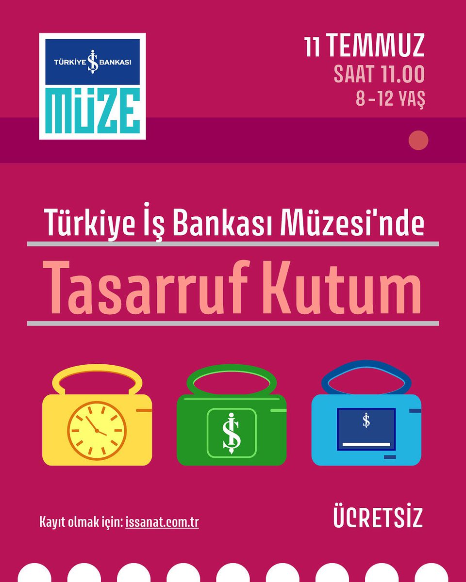 Türkiye İş Bankası Müzesi’nde 11 Temmuz’da Tasarruf Kutum atölyesi çocukları bekliyor! 🤸🏼‍♀️

Bu atölye ile çocuklar, tasarrufun önemini öğrenecek; aynı zamanda geçmişten günümüze İş Bankası’nın kumbaralarını ve dünyadan farklı kumbara örneklerini inceleyerek kendi tasarımlarını