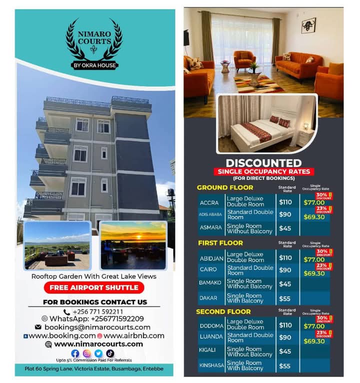 OssieEvents's tweet image. *FIGURES DON&apos;T LIE:* Let&apos;s just ask you this. How many hotels do you know that are rated this highly by its guests? *Amazing. Exceptional. Perfect. It was excellent. Exceptional* again.
Why wait? Book your stay with us today via Tel: +256771592211, WhatsApp +256771592209.