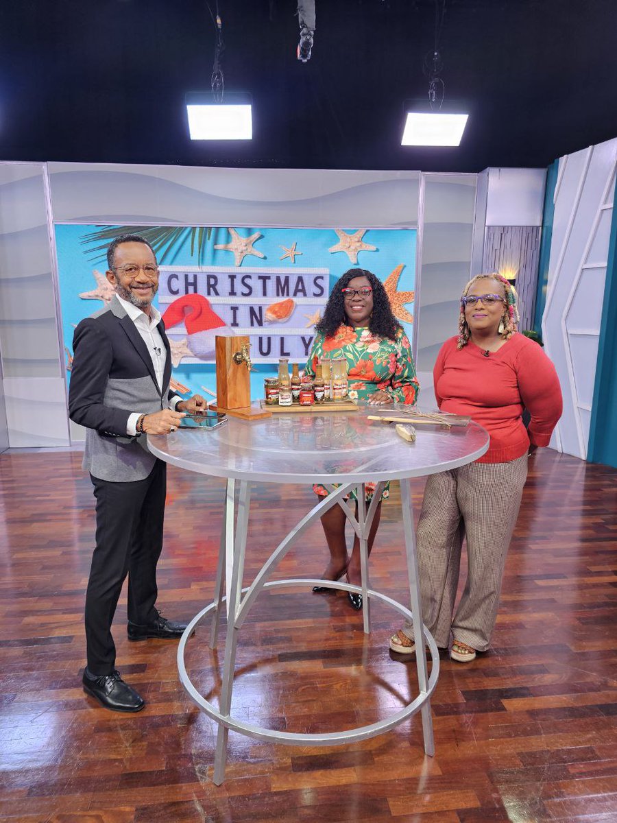 Carolyn McDonald‑Riley, Director of the Tourism Linkages Network at the Tourism Enhancement Fund, and Janine Fletcher‑Taylor, Manager of Marketing Services at the JBDC, stopped by to share details on this year’s Christmas in July trade show set for July 10–11 at the Jamaica