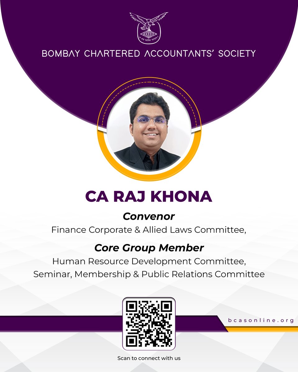 Glad to be associated with Bombay Chartered Accountants’ Society. <a href="/bcasglobal/">Bombay Chartered Accountants' Society(BCAS)</a>