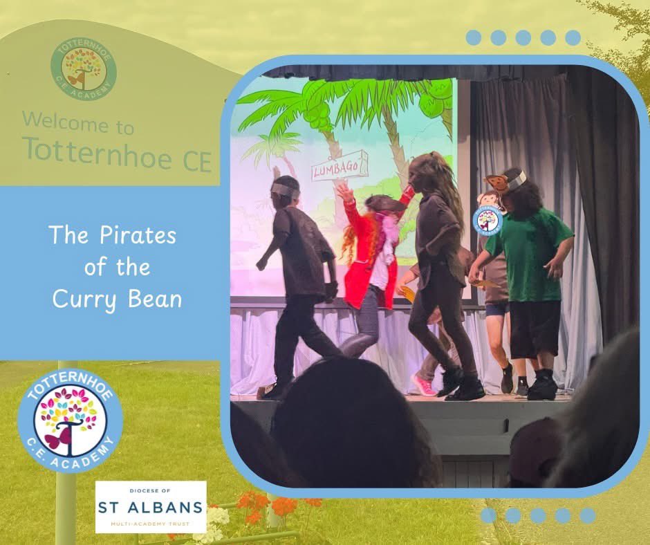 KS2 performed to families &amp; tour school with their production 'The Pirates of the Curry Bean'. With quick witted lines,
lots of laughter &amp; amazing singing as the pirates navigated themselves across our stage. Thanks to the staff involved for support,this show was a huge success.