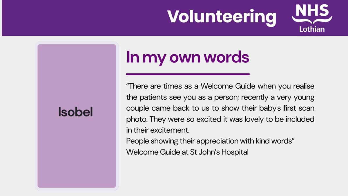 NHSLothian-Volunteering (@nhslvolunteers) on Twitter photo #Volunteer Welcome Guide Isobel often gets thanked for helping others in St John's Hospital and that is very much appreciated as are we for your Isobel and all our Welcome Guides. <a href="/NHS_Lothian/">NHS Lothian</a> #FeelGoodFriday #Volunteer Welcome Guide Isobel often gets thanked for helping others in St John's Hospital and that is very much appreciated as are we for your Isobel and all our Welcome Guides. <a href="/NHS_Lothian/">NHS Lothian</a> #FeelGoodFriday