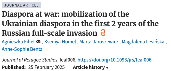 Ukrainian organisations are mobilising differently in France and Poland, but activism is widespread everywhere, even in the smallest towns. Our paper is now available via open access. academic.oup.com/jrs/advance-ar… <a href="/UniWarszawski/">Uniwersytet Warszawski</a> <a href="/CMR_Warsaw/">CMR_Warsaw</a> <a href="/ICMigrations/">Institut Convergences Migrations</a>