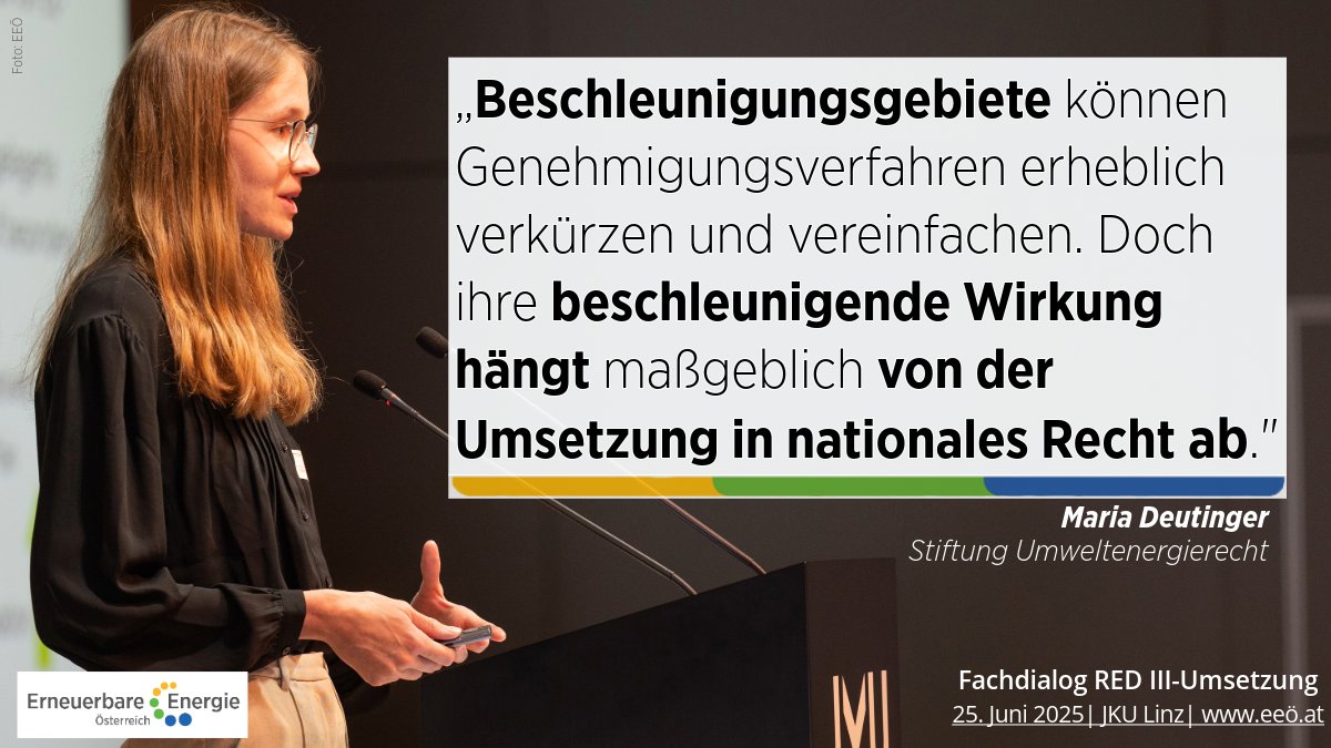 ErneuerbareEOE's tweet image. Genehmigungsverfahren für Erneuerbaren-Anlagen dauern (jahre)lang. Mit den „Beschleunigungsgebieten“ liefert die #RED3 ein wesentliches Instrument zur Entbürokratisierung. 
Mehr dazu beim EEÖ-Fachdialog, zum Nachschauen hier: tinyurl.com/559wmj9t
#EABG #EnergieZukunftSchaffen