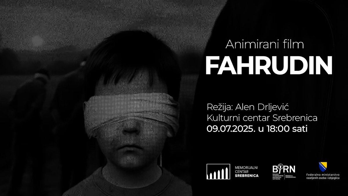 Detektor.ba (BIRN BiH) (@detektor_ba) on Twitter photo Vidimo se danas u 18:00 na projekciji filma "Fahrudin" u Kulturnom centru Srebrenica.
Hvala Fahrudinu, hvala <a href="/SrebrenicaMC/">Srebrenica Memorial Center</a> i hvala svima koji su dali svoj doprinos u realizaciji ovog animiranog filma. Vidimo se danas u 18:00 na projekciji filma "Fahrudin" u Kulturnom centru Srebrenica.
Hvala Fahrudinu, hvala <a href="/SrebrenicaMC/">Srebrenica Memorial Center</a> i hvala svima koji su dali svoj doprinos u realizaciji ovog animiranog filma.