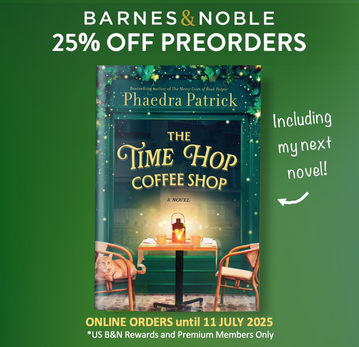 Phaedra Patrick (@phaedrapatrick) on Twitter photo Woohoo! My next novel is 25% off in the B&N Special Preorder sale👉shorturl.at/2m5IP Don’t forget to use code Use PREORDER25 at checkout ☕
#BNPreorder <a href="/barnesandnoble/">barnesandnoble</a> @htpbooks <a href="/parkrowbooks/">Park Row Books</a> Woohoo! My next novel is 25% off in the B&N Special Preorder sale👉shorturl.at/2m5IP Don’t forget to use code Use PREORDER25 at checkout ☕
#BNPreorder <a href="/barnesandnoble/">barnesandnoble</a> @htpbooks <a href="/parkrowbooks/">Park Row Books</a>