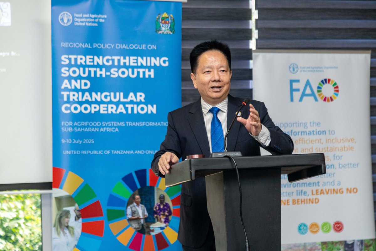 Big moves in Tanzania 🇹🇿! <a href="/FAO/">Food and Agriculture Organization</a> is driving bold South-South partnerships to transform Africa’s food systems. Led by Africa, for Africa. From tech to training, the impact is real. 
Dive in 👉 bit.ly/44EsEx9