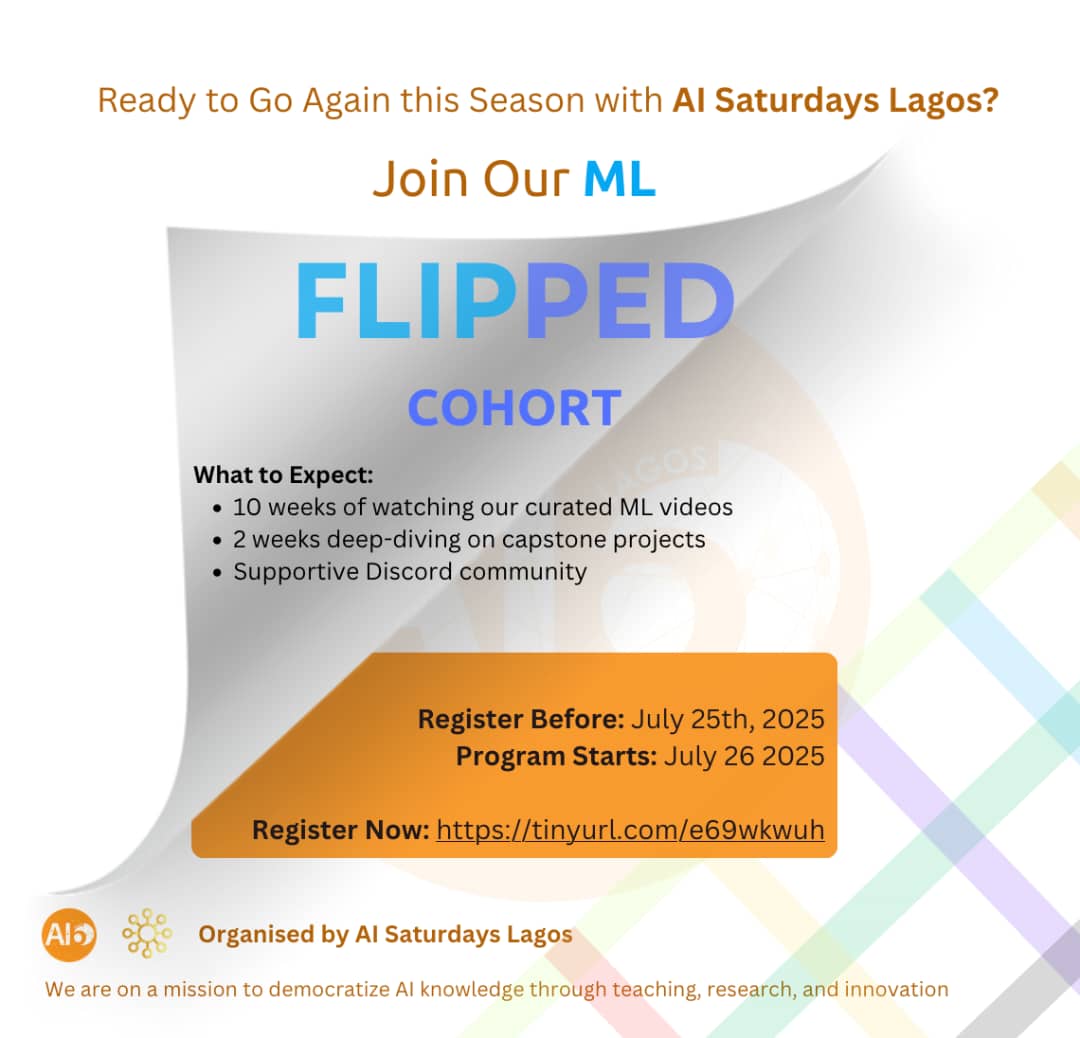 🚀Join our ML Flipped Cohort starting on July 26th🚀

☘️watch our curated ML videos at your own pace
☘️then dive into weekly live sessions with instructors to discuss, ask questions 
☘️and collaborate with fellow learners! 

Register now! 
 🔗docs.google.com/forms/d/1fNYKg…