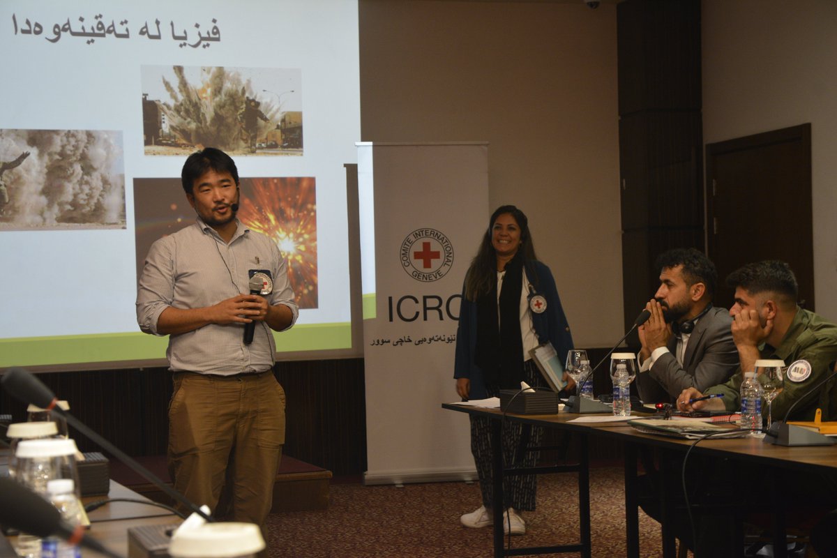 ICRC_IQ's tweet image. To strengthen emergency medical response in conflict-affected areas, the @ICRC conducted a 2-week Blast Trauma Care training, which included simulations on bleeding, evacuation, triage, & first aid, in Erbil for 38 medics from the Iraqi Kurdistan Mine Action Agency.