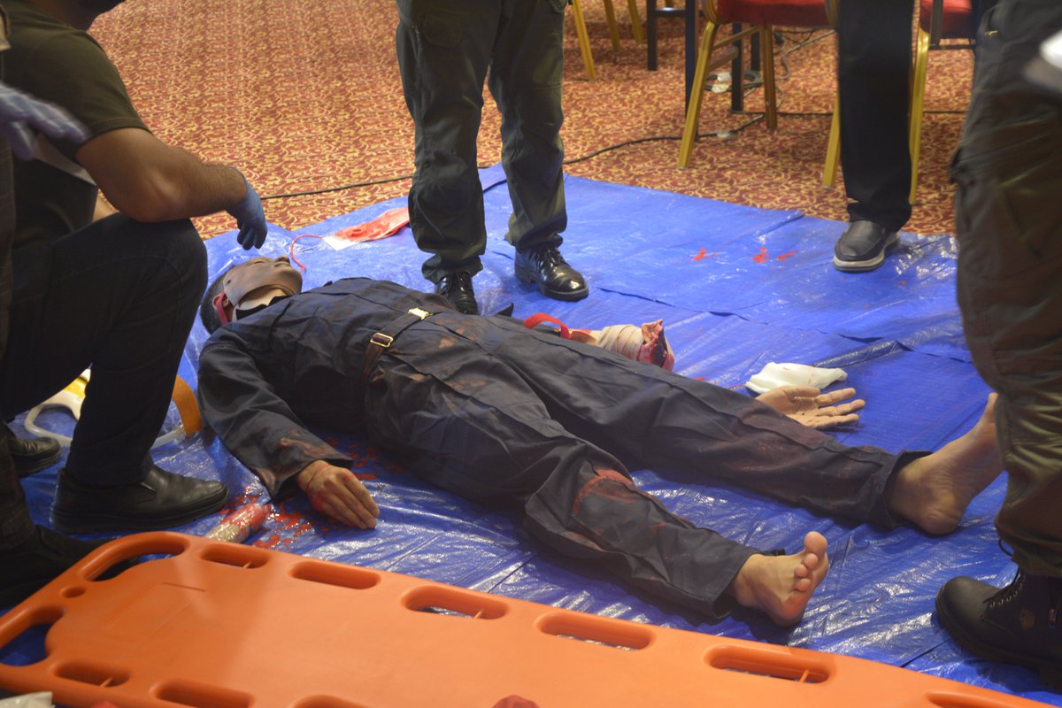 ICRC_IQ's tweet image. To strengthen emergency medical response in conflict-affected areas, the @ICRC conducted a 2-week Blast Trauma Care training, which included simulations on bleeding, evacuation, triage, & first aid, in Erbil for 38 medics from the Iraqi Kurdistan Mine Action Agency.