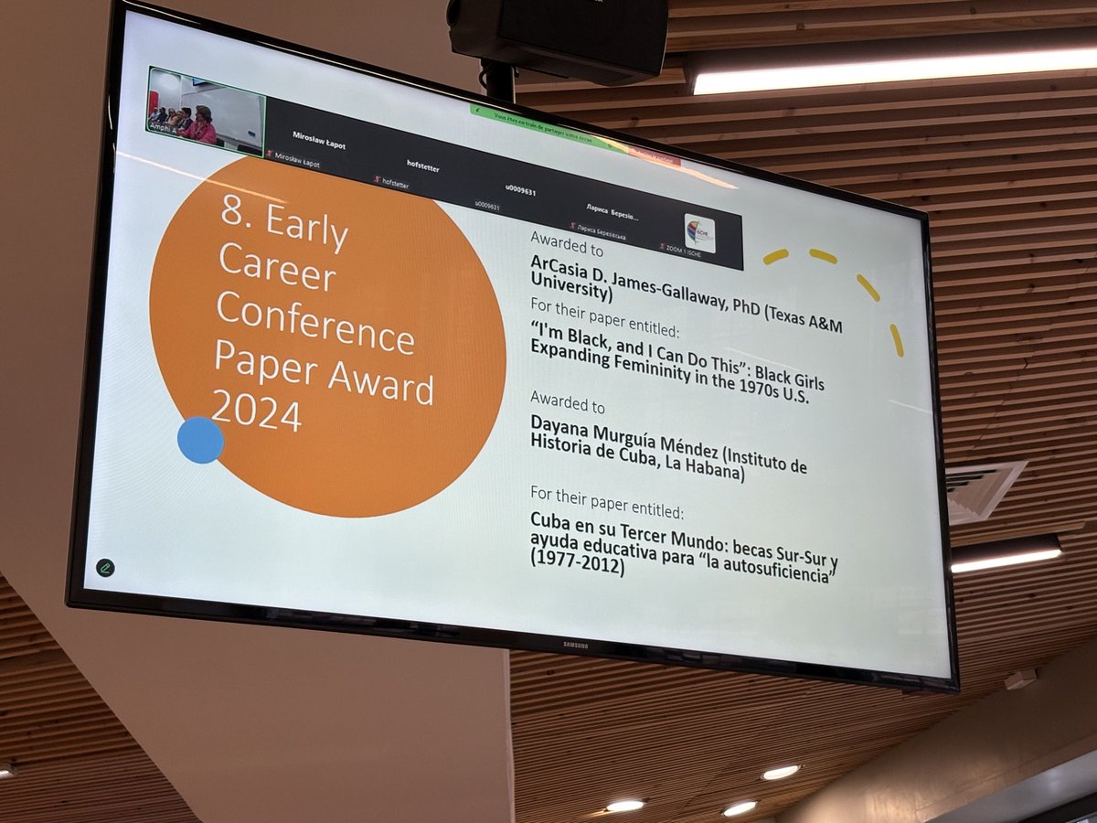 Mirelsie (Melli) Velázquez (@melli75) on Twitter photo Congrats, <a href="/CombaheeQT/">ArCasia D. James-Gallaway, PhD</a> , for winning the 2025 ISCHE Early Career Conference Paper Award! #Histed <a href="/ISCHE_org/">ISCHE</a> <a href="/HistEdUSA/">History of Education Society</a> Congrats, <a href="/CombaheeQT/">ArCasia D. James-Gallaway, PhD</a> , for winning the 2025 ISCHE Early Career Conference Paper Award! #Histed <a href="/ISCHE_org/">ISCHE</a> <a href="/HistEdUSA/">History of Education Society</a>