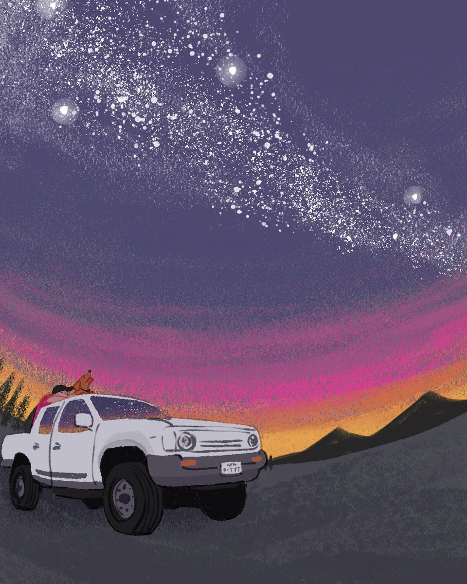 天の川を眺める✴︎

七夕は終わっちゃったけど、投稿！🎋

#イラストレーション #七夕