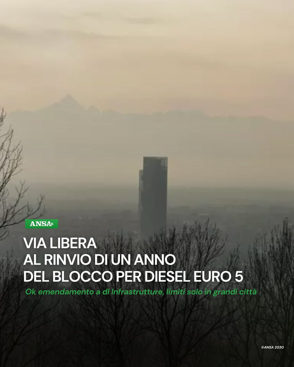 ansa_ambiente's tweet image. Via libera all'emendamento al dl Infrastrutture che prevede maggiore flessibilità per le auto diesel Euro 5.
La nuova norma differisce dal primo ottobre 2025 al primo ottobre 2026 il termine.
#ANSAAmbiente
➡ bit.ly/4lCgBXK