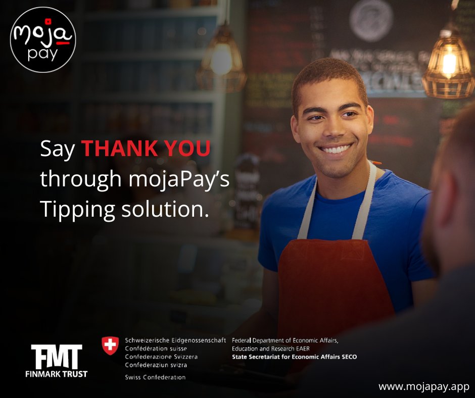 Behind every great meal is a great waiter.

Say thank you for excellent service tip with mojaPay and skip the cash.

Download the app today on the Play Store or Apple Store!

#appreciation #mojaPay #tipping #tip #cafe #restaurant #coffeeshop #waiter #southafrica #johannesburg