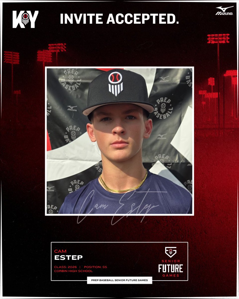 PrepbaseballKY's tweet photo. 🚨 SENIOR FUTURE GAMES - INVITE ACCEPTED 🚨

Welcome '26 Cam Estep (@CorbinHounds) to #TeamMidwest for the 2025 Prep Baseball Senior Future Games! 🙌

👤 >> https://t.co/QkiAfQ9SxI || @cam_estep 

#PBSFG25 || @prepbaseball https://t.co/req6D76nom