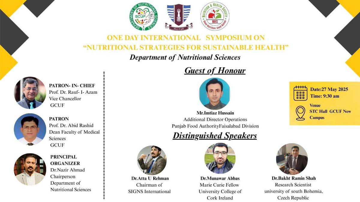 CanResUCC's tweet image. Earlier this summer our Marie Curie (INSPIRE) fellow @munawarabbas93 spoke at the International Symposium on Nutritional Strategies for Sustainable Health hosted by @GCUFofficial & the Nutrition and Health Society.
Title: 'Feeding the Gut – How Microbes Shape Our Health'
