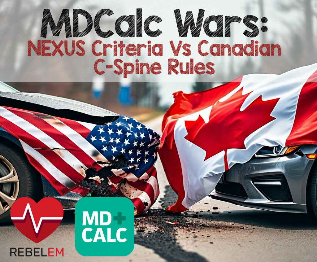 REBEL__EM's tweet image. 🚑 Midline tenderness + one beer — CT or not?
You're in the ED. Which rule guides your call:
🟦 NEXUS — simple, fast, validated
🇨🇦 CCR — more nuanced, validated
💬 Let’s hear your go-to and why.
🔗 loom.ly/_WUCTws
#FOAMed