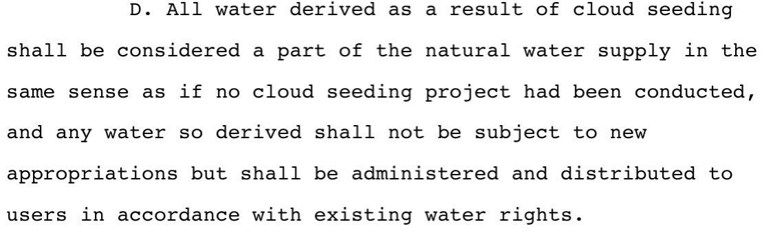 BREAKING - A section of New Mexico’s House Bill 13 is going viral after deadly flash flooding in Rio Ruidoso: “All water derived as a result of cloud seeding shall be considered a part of the natural water supply.”