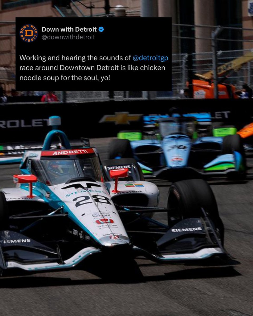 detroitgp's tweet image. Couldn’t agree more. Nothing hits quite like the sound of engines echoing through the Streets of Downtown #Detroit!
@INDYCAR
#DetroitGP // #WeDriveDetroit