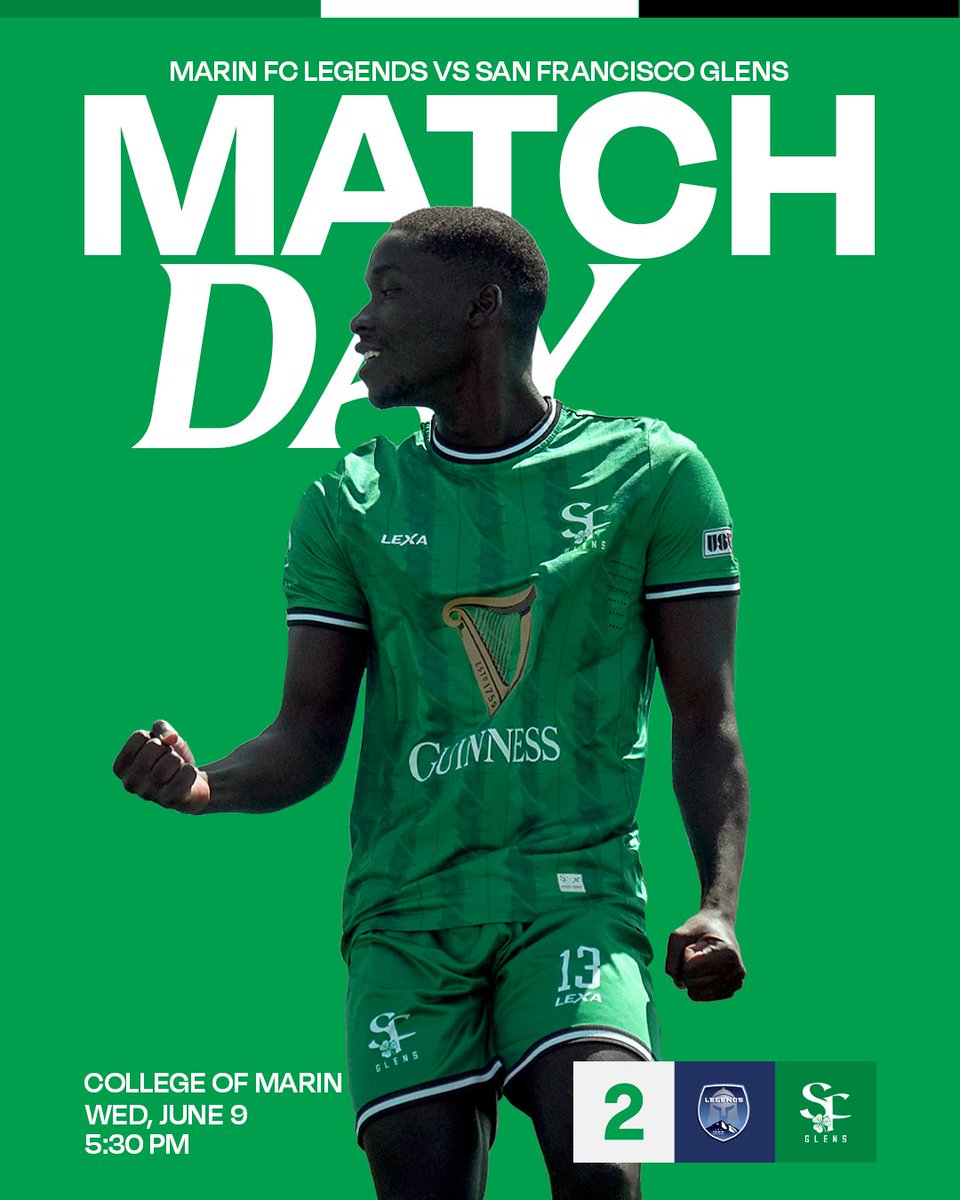 Season Finale 🎬

⚽ USL League Two
🆚 Marin FC Legends
⏰ 5:30 PM PT
🏟️ College of Marin

Don’t miss it — watch live via link in bio!

#UpTheGlens ☘️