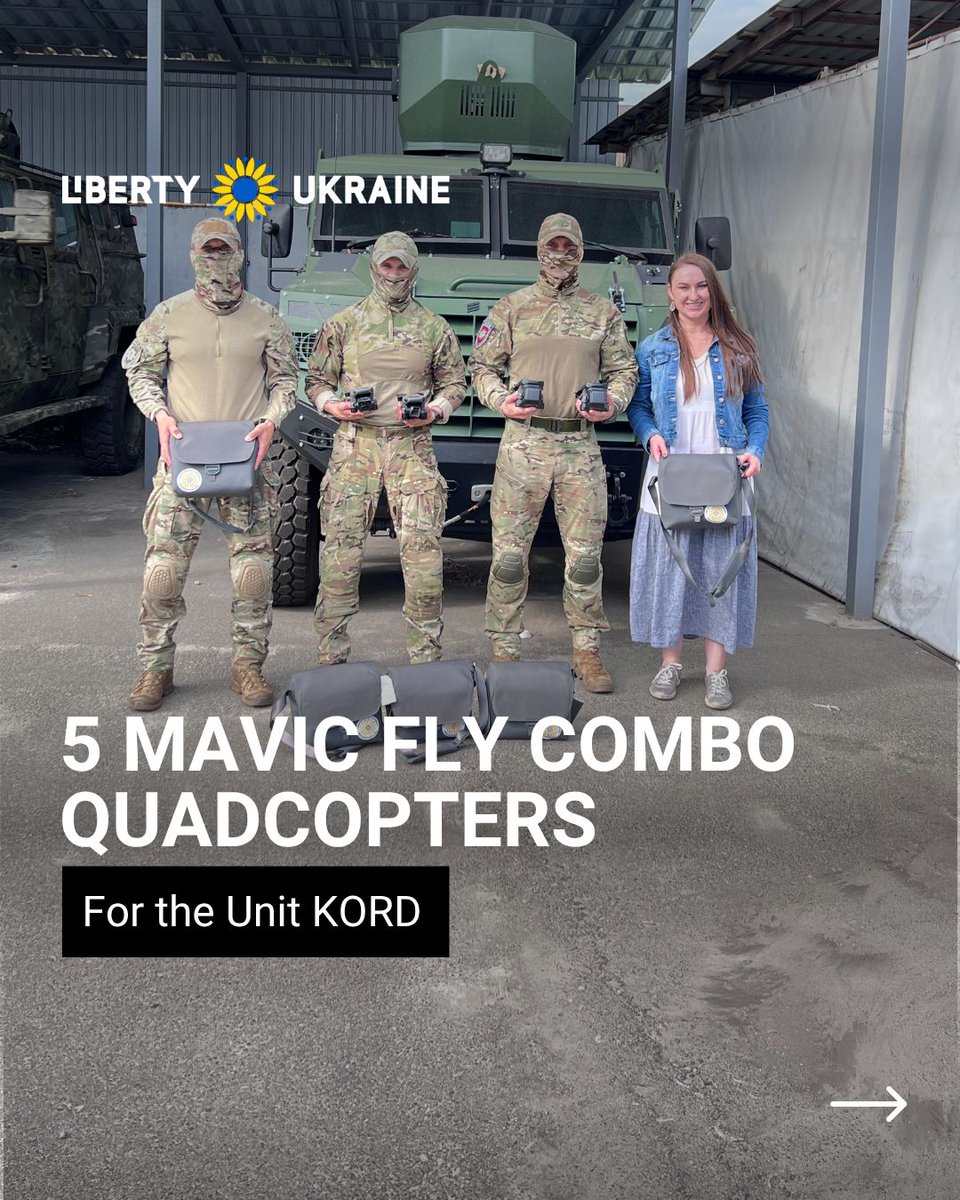 LibertyUkraineF's tweet image. 🎯 5 Mavic Fly Combo delivered to KORD 🇺🇦
These high-performance quadcopters are already headed to some of Ukraine’s most dangerous frontlines — bringing faster intel, safer missions, and sharper coordination where it matters most. In the hands of KORD, Ukraine’s elite special…