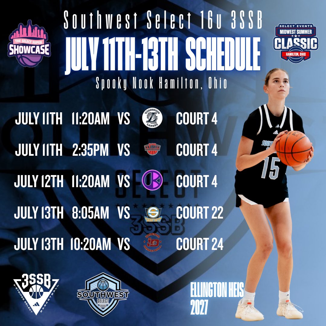 Ellington Heis (@ellingtonheis) on Twitter photo Ohio schedule - let’s go <a href="/SW_Select3SSB/">SWSelect3SSB</a> 🏀🔥😤
#southwestselect16U
#superselectshowcase #midwestsummerclassic Ohio schedule - let’s go <a href="/SW_Select3SSB/">SWSelect3SSB</a> 🏀🔥😤
#southwestselect16U
#superselectshowcase #midwestsummerclassic